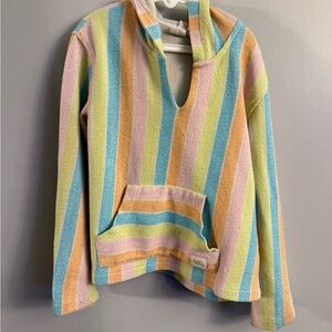 Roxy Multicolor Striped Kids Hoodie.